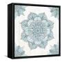 Mandala Morning V Blue and Gray-Anne Tavoletti-Framed Stretched Canvas