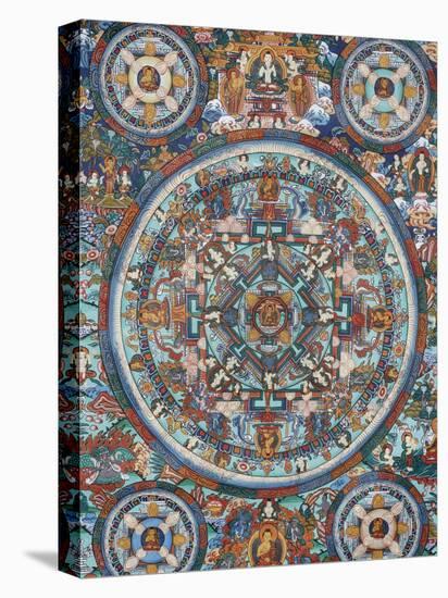 Mandala on a Tibetan Thangka, Bhaktapur, Nepal, Asia-Godong-Stretched Canvas