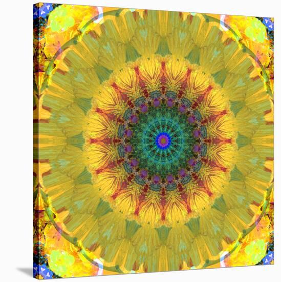 Mandala Ornament from Flower Photographs, Conceptual Layer Work-Alaya Gadeh-Stretched Canvas