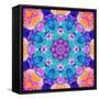 Mandala Ornament from Flower Photographs, Conceptual Symmetric Layer Work in Square Format-Alaya Gadeh-Framed Stretched Canvas