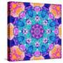 Mandala Ornament from Flower Photographs, Conceptual Symmetric Layer Work in Square Format-Alaya Gadeh-Stretched Canvas