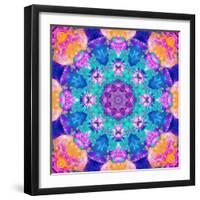 Mandala Ornament from Flower Photographs, Conceptual Symmetric Layer Work in Square Format-Alaya Gadeh-Framed Photographic Print