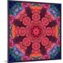 Mandala Ornament from Red Blooming Flowers, Conceptual Photographic Layer Work-Alaya Gadeh-Mounted Photographic Print