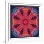 Mandala Ornament from Red Blooming Flowers, Conceptual Photographic Layer Work-Alaya Gadeh-Framed Photographic Print