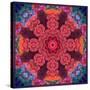 Mandala Ornament from Red Blooming Flowers, Conceptual Photographic Layer Work-Alaya Gadeh-Stretched Canvas