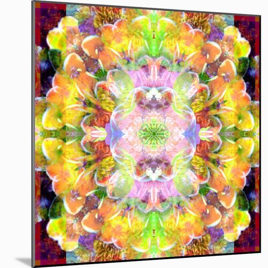 Mandala Ornament from Red Blooming Orchids, Conceptual Photographic Layer Work-Alaya Gadeh-Mounted Photographic Print