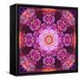 Mandala Ornament from Red Blooming Orchids, Conceptual Photographic Layer Work-Alaya Gadeh-Framed Stretched Canvas