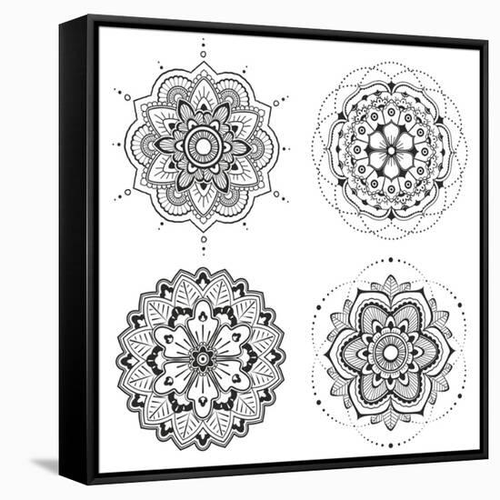 Mandala Set-Lullis-Framed Stretched Canvas