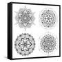 Mandala Set-Lullis-Framed Stretched Canvas