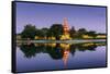 Mandalay, Myanmar at the Palace Wall and Moat-Sean Pavone-Framed Stretched Canvas