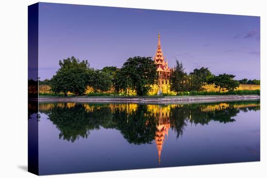 Mandalay, Myanmar at the Palace Wall and Moat-Sean Pavone-Stretched Canvas