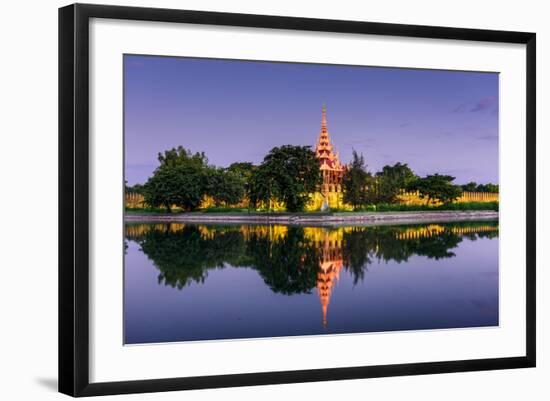 Mandalay, Myanmar at the Palace Wall and Moat-Sean Pavone-Framed Photographic Print