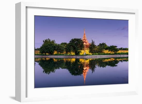 Mandalay, Myanmar at the Palace Wall and Moat-Sean Pavone-Framed Photographic Print