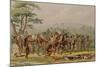 Mandan Archery Contest, circa 1832-George Catlin-Mounted Giclee Print