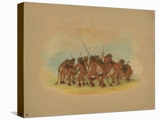 Mandan Buffalo Dance, 1861-George Catlin-Stretched Canvas