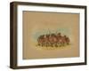 Mandan Buffalo Dance, 1861-George Catlin-Framed Giclee Print