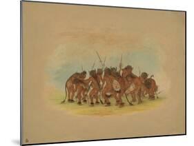 Mandan Buffalo Dance, 1861-George Catlin-Mounted Giclee Print