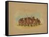 Mandan Buffalo Dance, 1861-George Catlin-Framed Stretched Canvas