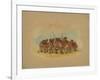 Mandan Buffalo Dance, 1861-George Catlin-Framed Giclee Print