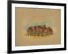 Mandan Buffalo Dance, 1861-George Catlin-Framed Giclee Print