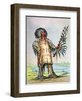 Mandan Indian Ha-Na-Tah-Muah (Wolf Chief)-George Catlin-Framed Giclee Print