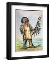 Mandan Indian Ha-Na-Tah-Muah (Wolf Chief)-George Catlin-Framed Giclee Print