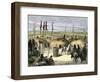 Mandan Village around a Sacred Ark, or Big Canoe Cylinder-null-Framed Giclee Print