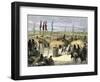 Mandan Village around a Sacred Ark, or Big Canoe Cylinder-null-Framed Giclee Print