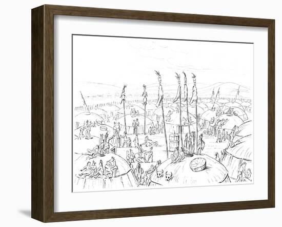 Mandan Village, Upper Missouri, America, 1841-Myers and Co-Framed Giclee Print