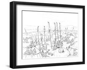 Mandan Village, Upper Missouri, America, 1841-Myers and Co-Framed Giclee Print