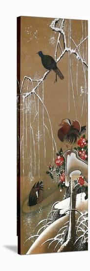 Mandarin Duck in the Snow 2-Jakuchu Ito-Stretched Canvas