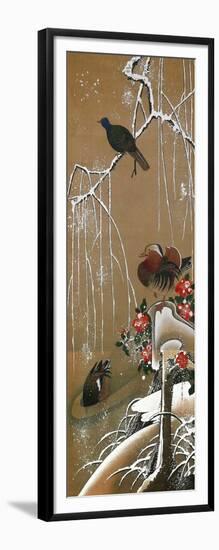Mandarin Duck in the Snow 2-Jakuchu Ito-Framed Giclee Print
