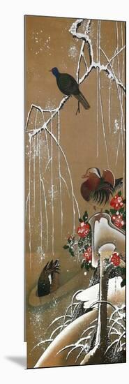 Mandarin Duck in the Snow 2-Jakuchu Ito-Mounted Giclee Print