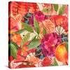 Mandarin Lotus Fan & Lampions-null-Stretched Canvas