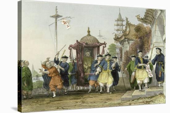 Mandarin Paying Visit-Thomas Allom-Stretched Canvas