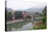 Mandi Town across Beas River, Himachal Pradesh, India, Asia-Bhaskar Krishnamurthy-Stretched Canvas