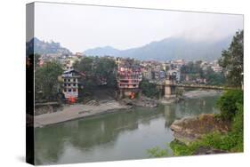 Mandi Town across Beas River, Himachal Pradesh, India, Asia-Bhaskar Krishnamurthy-Stretched Canvas