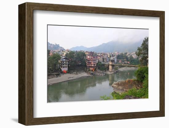 Mandi Town across Beas River, Himachal Pradesh, India, Asia-Bhaskar Krishnamurthy-Framed Photographic Print