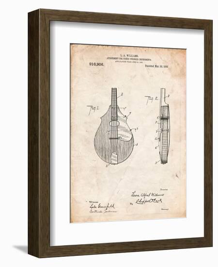 Mandolin Pick Guard Patent-Cole Borders-Framed Art Print