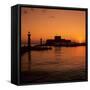 Mandraki Harbour at Sunrise, Rhodes Town, Rhodes Island, Dodecanese Islands, Greek Islands, Greece-Stuart Black-Framed Stretched Canvas