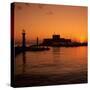 Mandraki Harbour at Sunrise, Rhodes Town, Rhodes Island, Dodecanese Islands, Greek Islands, Greece-Stuart Black-Stretched Canvas