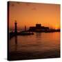 Mandraki Harbour at Sunrise, Rhodes Town, Rhodes Island, Dodecanese Islands, Greek Islands, Greece-Stuart Black-Stretched Canvas