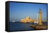 Mandraki Harbour, Rhodes City, Rhodes, Dodecanese, Greek Islands, Greece, Europe-Tuul-Framed Stretched Canvas