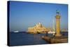 Mandraki Harbour, Rhodes City, Rhodes, Dodecanese, Greek Islands, Greece, Europe-Tuul-Stretched Canvas