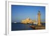 Mandraki Harbour, Rhodes City, Rhodes, Dodecanese, Greek Islands, Greece, Europe-Tuul-Framed Photographic Print