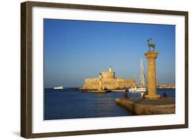 Mandraki Harbour, Rhodes City, Rhodes, Dodecanese, Greek Islands, Greece, Europe-Tuul-Framed Photographic Print