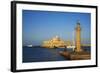 Mandraki Harbour, Rhodes City, Rhodes, Dodecanese, Greek Islands, Greece, Europe-Tuul-Framed Photographic Print