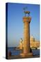 Mandraki Harbour, Rhodes City, Rhodes, Dodecanese, Greek Islands, Greece, Europe-Tuul-Stretched Canvas