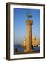 Mandraki Harbour, Rhodes City, Rhodes, Dodecanese, Greek Islands, Greece, Europe-Tuul-Framed Photographic Print