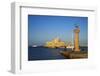 Mandraki Harbour, Rhodes City, Rhodes, Dodecanese, Greek Islands, Greece, Europe-Tuul-Framed Photographic Print